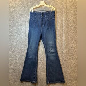 Free People Jayde Flare Jeans Indigo Boho Retro Cowgirl Western Hippie